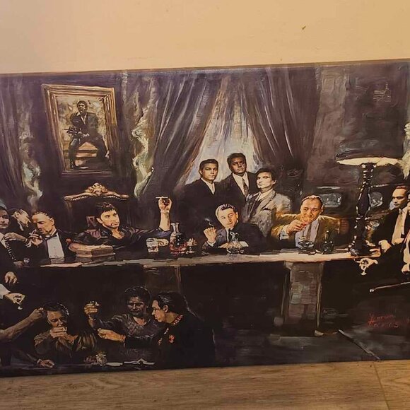 Gangster Last Supper Canvas Wall Art - Picture 1 of 1